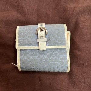 Used authentic coach, light blue wallet